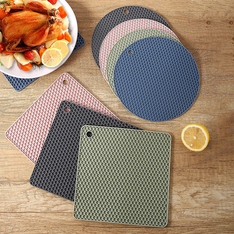 Descanso de silicone | Mesa e cozinha | Proteção Térmica | Estilo | Kit com 2 peças | Antiderrapante