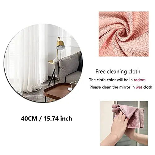 Espelho Acrílico de Parede Redondo Elíptico I 10, 15, 20 e 30 cm I Grande I Plexiglass I Espelho para banheiro I Espelho de parede I Espelhos para maquiagem