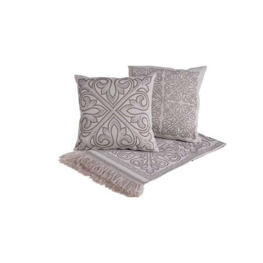 Kit Xale Para Sofá Com Franja Grécia 5 Peças 1,35m x 1,35m 60% Algodão / 40% Pol