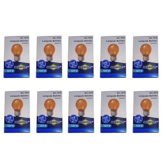 Kit 10 Lampada Bolinha Decorativa Colorida Abajur Festa 15WX127V Mini Bulbo Lust