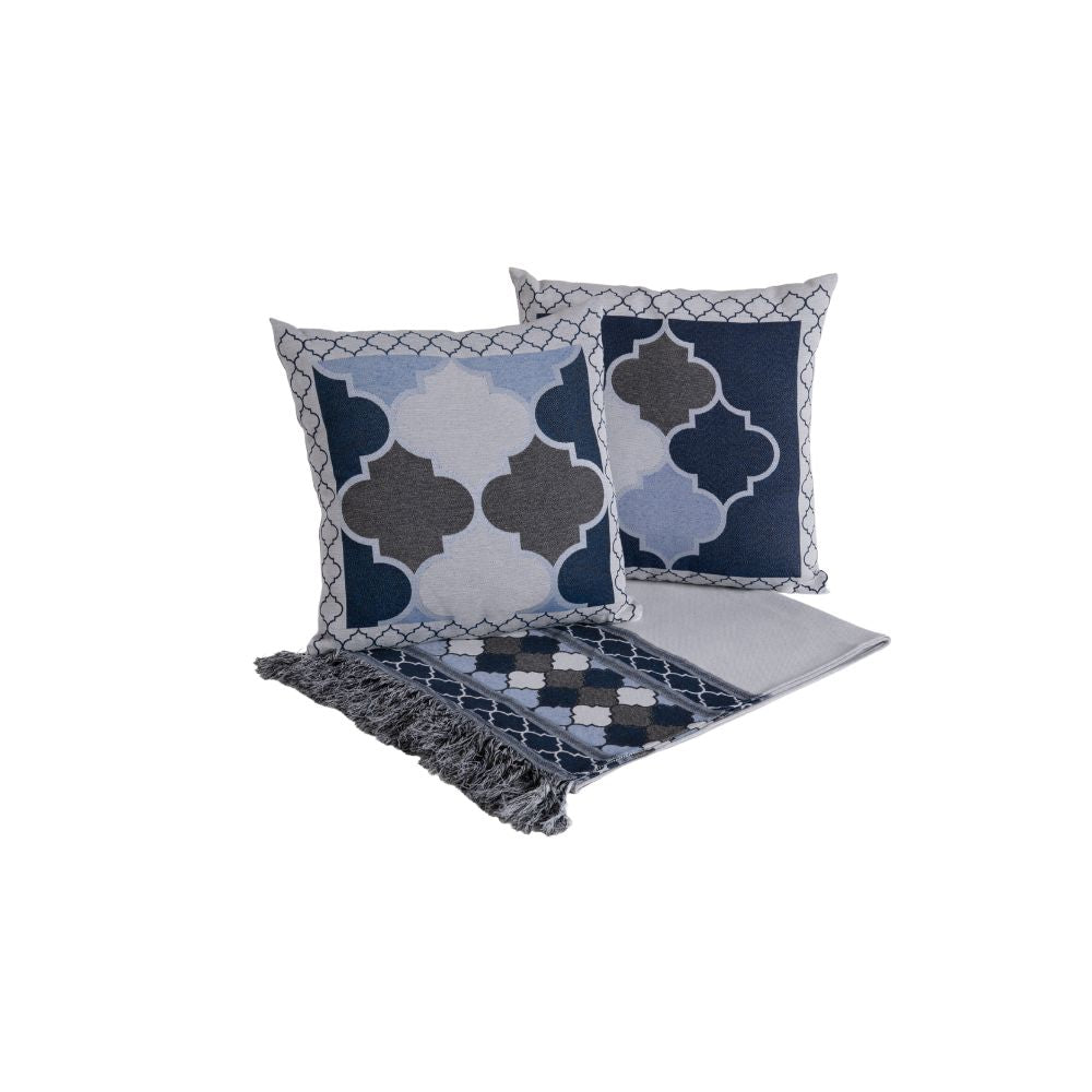 Kit Xale Para Sofá Com Franja Grécia 5 Peças 1,35m x 1,35m 60% Algodão / 40% Pol