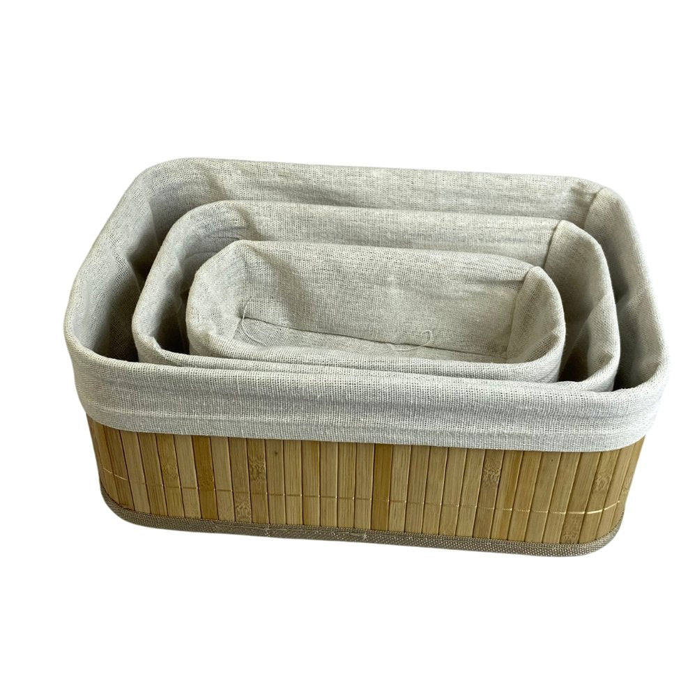 Conjunto 3 Cesto Organizador Multiuso em Bambu