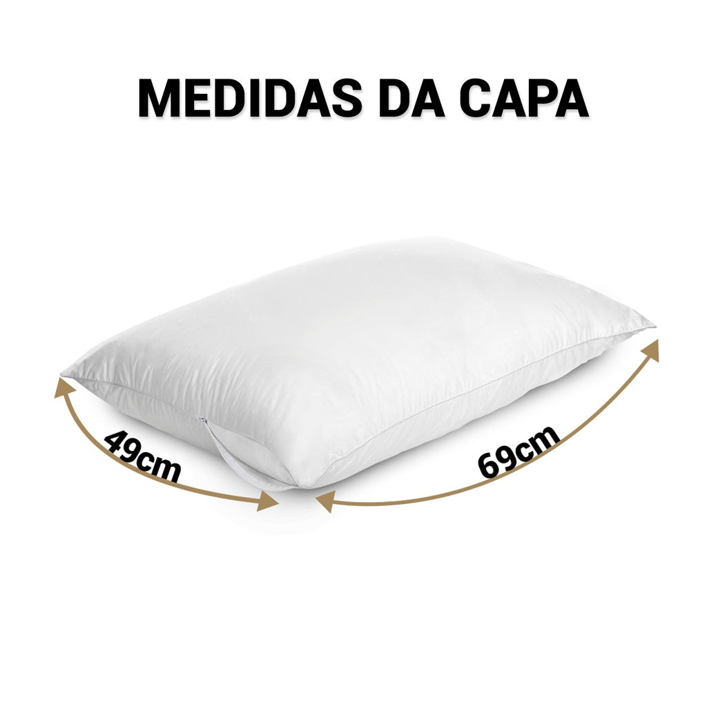 Kit Capa de Colchão com Zíper e 2 Capas de Traveseiro com Zíper