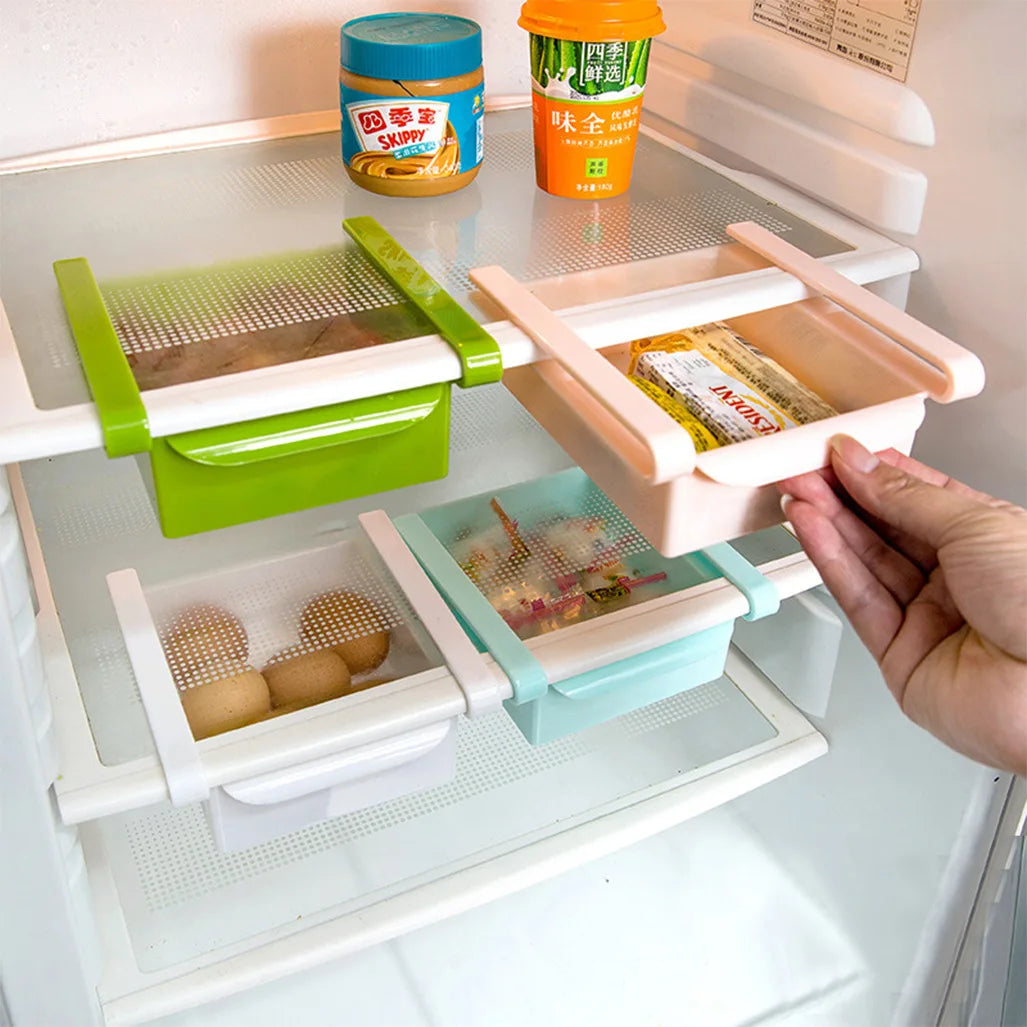 Cesto ajustável para geladeira | Frutas | Alimentos frescos | Suporte universal