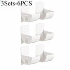16PCSWall Mounted Non-Punch Storage Tray Kitchen Shelf Plastic Wrap Garbage Bag Refrigerator Side Bathroom Bedroom Storage Shelf