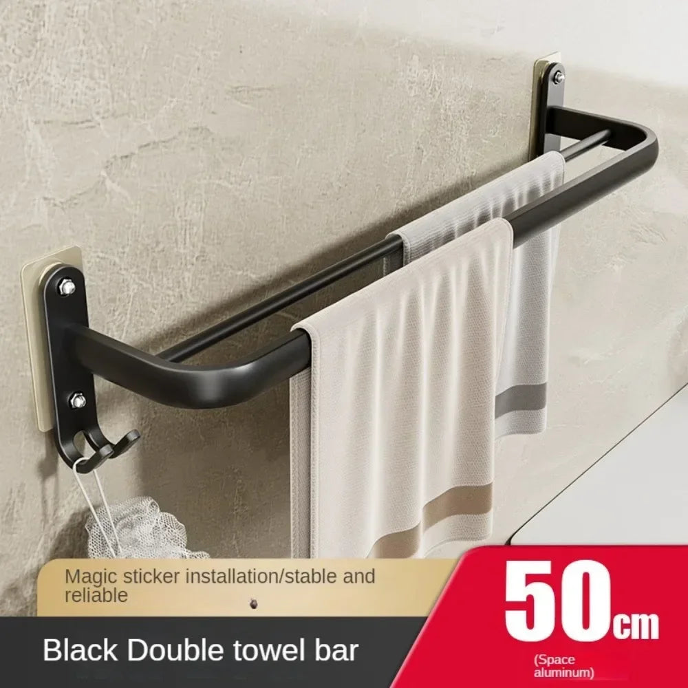 Rack de toalhas em alumínio | Banheiro | Instalação prática | Estilo