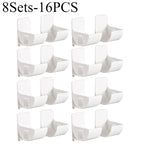 16PCSWall Mounted Non-Punch Storage Tray Kitchen Shelf Plastic Wrap Garbage Bag Refrigerator Side Bathroom Bedroom Storage Shelf