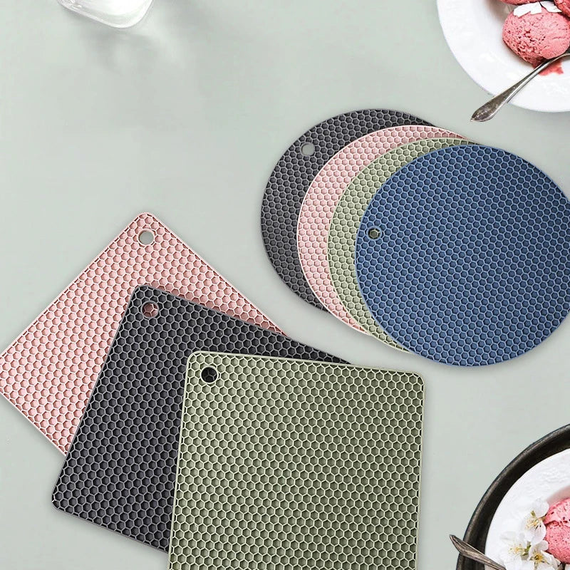 Descanso de silicone | Mesa e cozinha | Proteção Térmica | Estilo | Kit com 2 peças | Antiderrapante