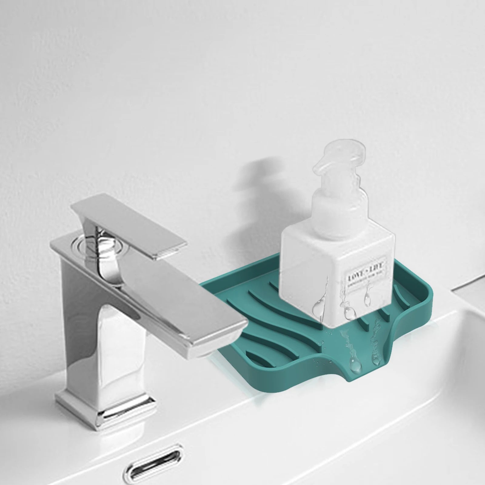 1-Pack Silicone Drain Soap Box Kitchen Bathroom Anti-slip Sink Tray Creative Washing Table Soap Tray Free Punch Drain Rack