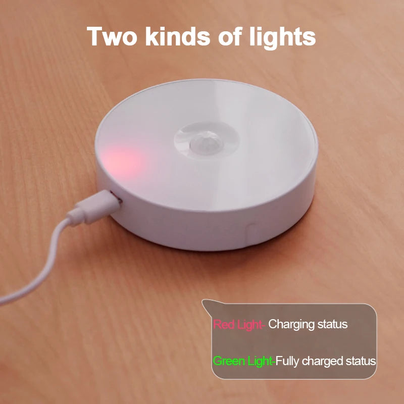 Luminária LED com sensor de movimento | Recarregável USB | Luz quente e/ou Branca