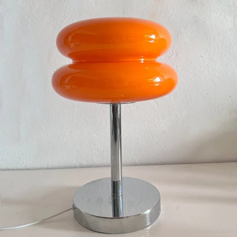 Macaron Glass Table Lamp Trichromatic Dimming Living Room Atmosphere Lamps Eye Protection Night Light Girl Bedroom Bedside Decor