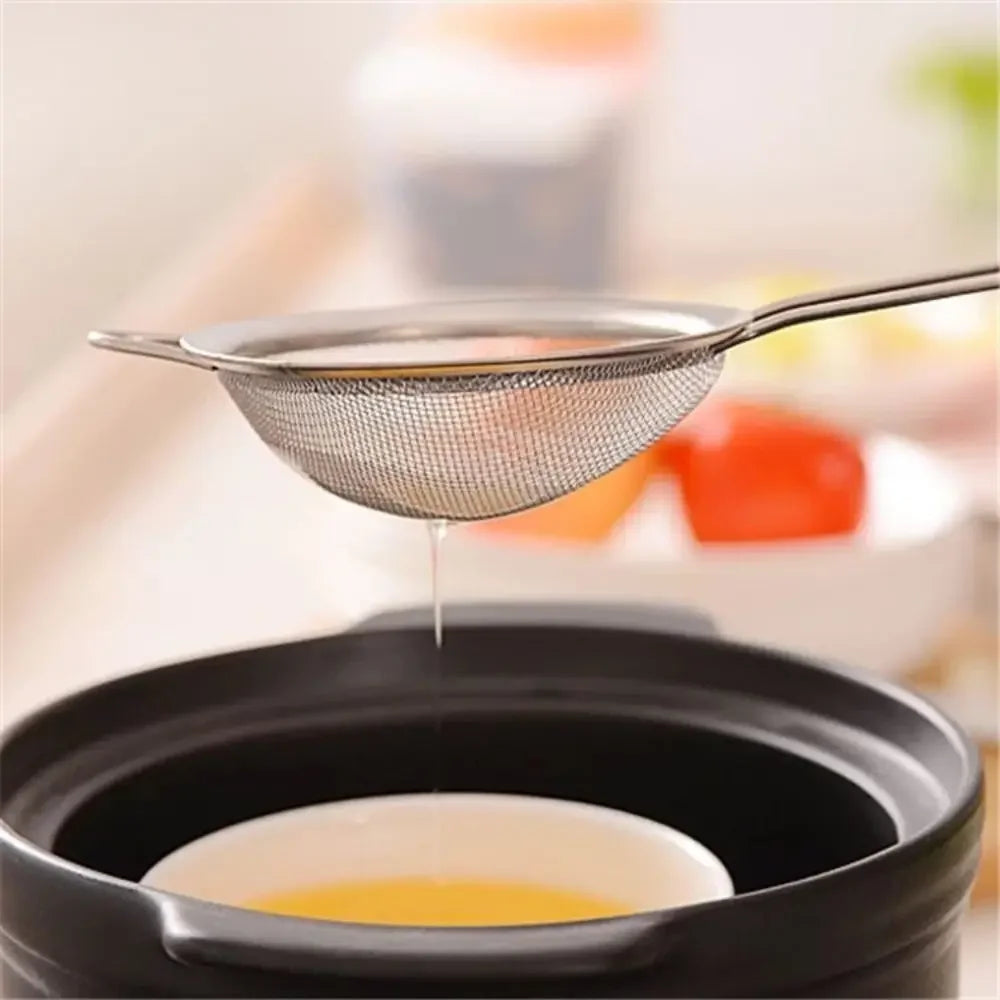 3pcs Stainless Steel Juice & Soya Milk Strainer Sieve Ultra Fine Mesh Oil Grid Fishing Dumplings Household Hotpot Leaky Spoon