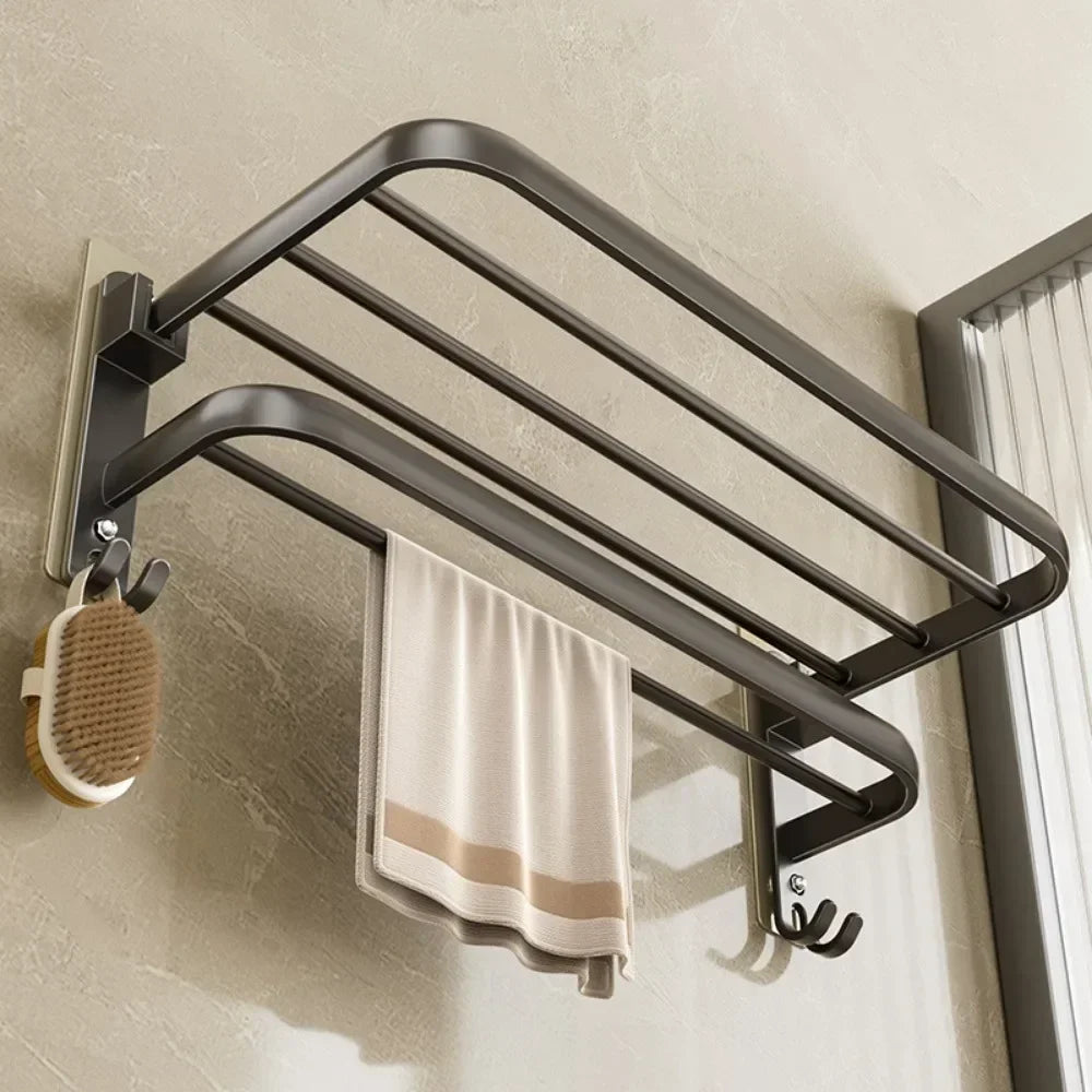 Rack de toalhas em alumínio | Banheiro | Instalação prática | Estilo