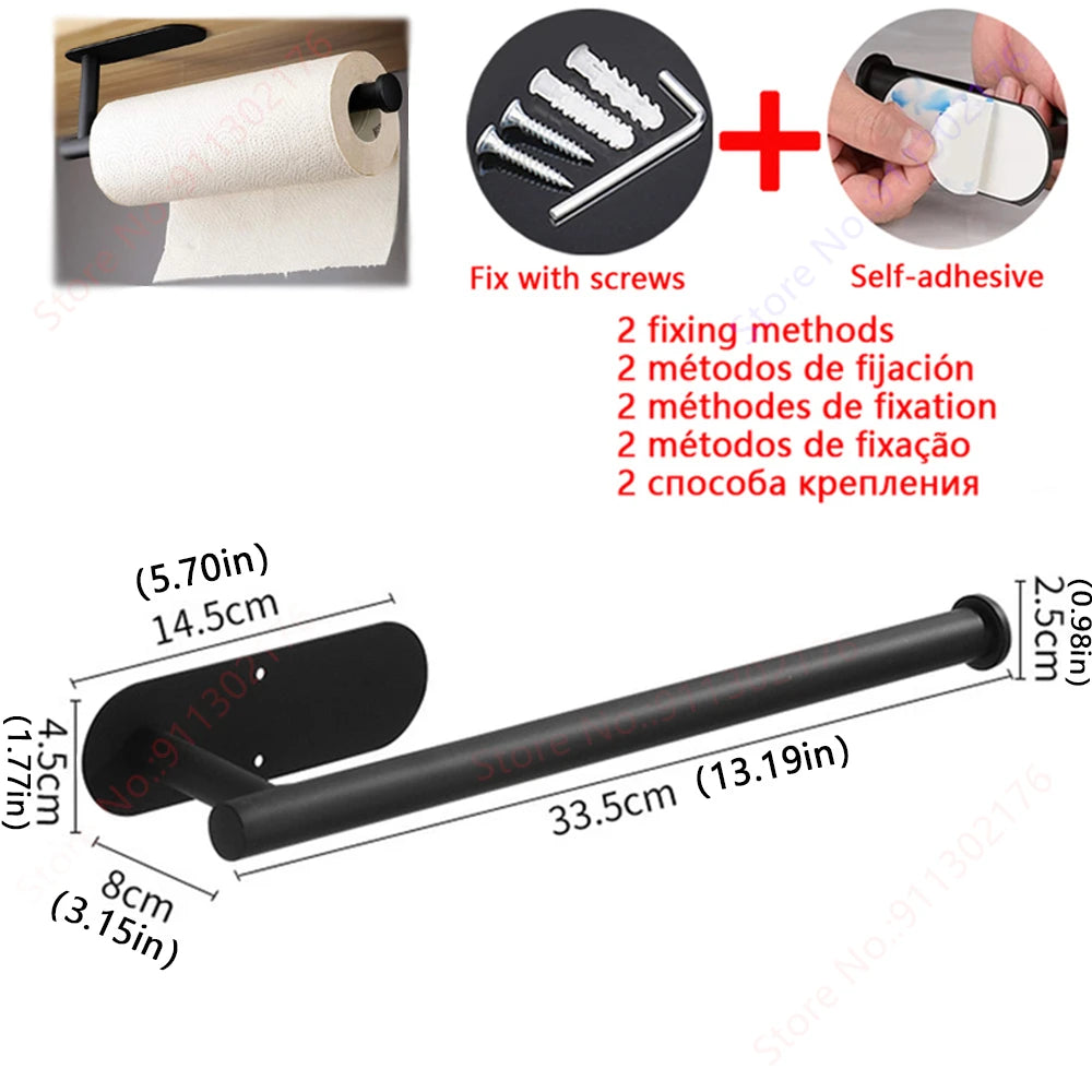 Suporte adesivo para toalhas de papel I Porta-guardanapos de cozinha I Suporte para papel higiênico I Dispensador de lenços de papel I Acessórios para banheiro e armário de armazenamento