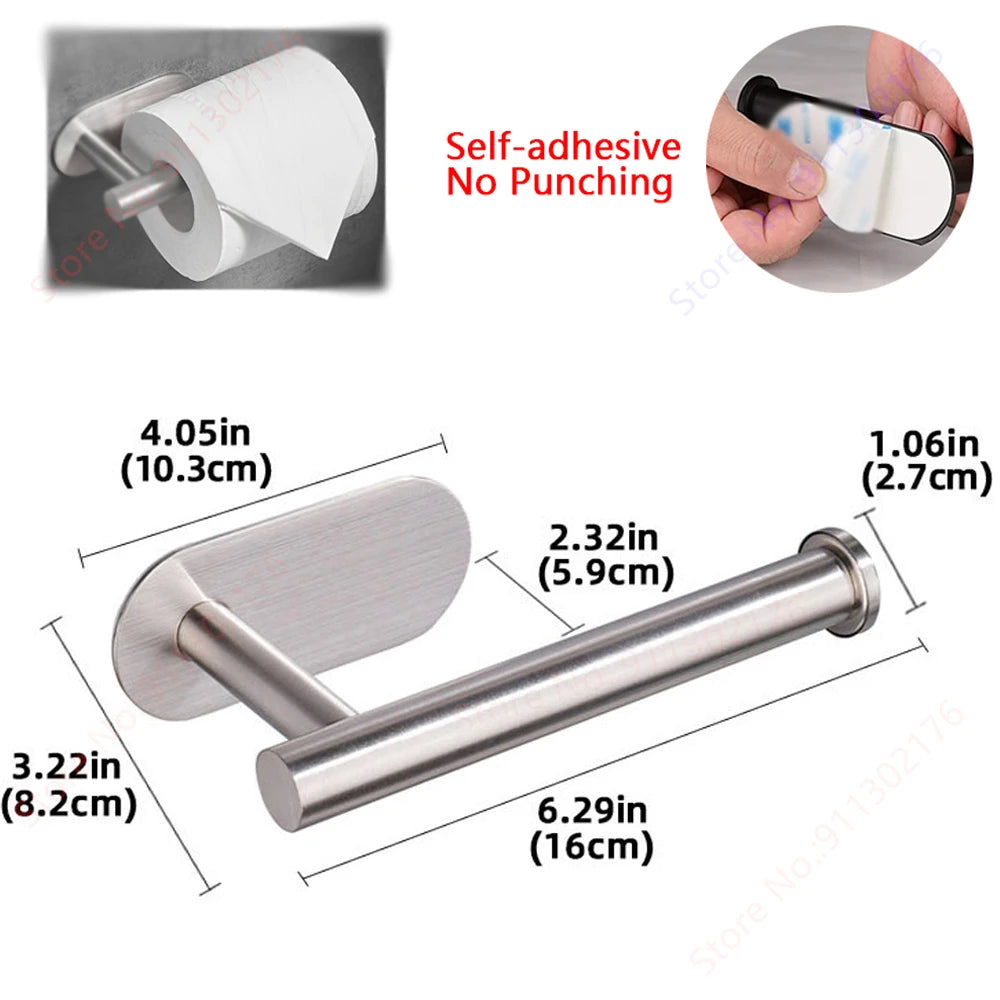 Suporte adesivo para toalhas de papel I Porta-guardanapos de cozinha I Suporte para papel higiênico I Dispensador de lenços de papel I Acessórios para banheiro e armário de armazenamento