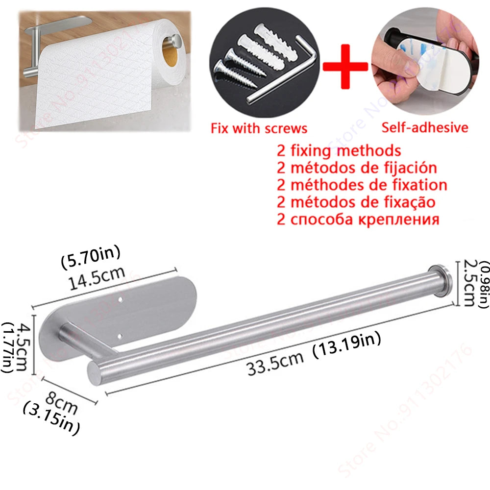 Suporte adesivo para toalhas de papel I Porta-guardanapos de cozinha I Suporte para papel higiênico I Dispensador de lenços de papel I Acessórios para banheiro e armário de armazenamento