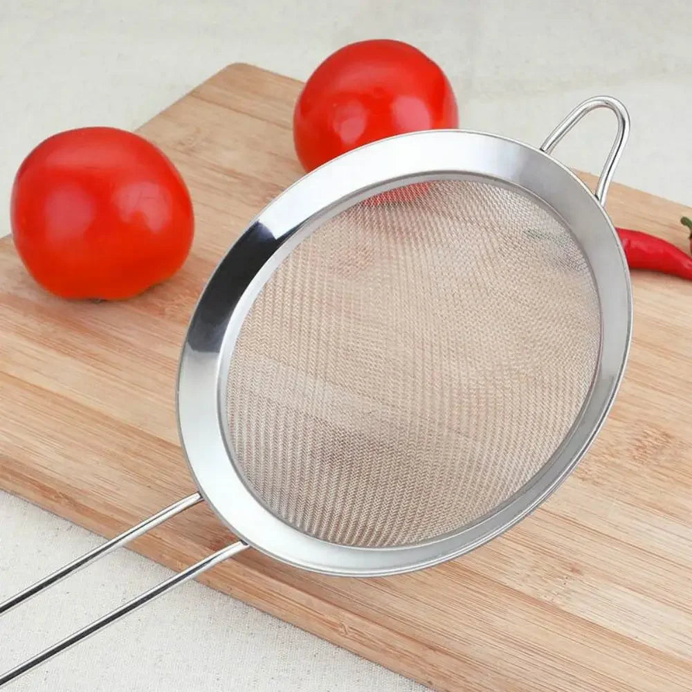 3pcs Stainless Steel Juice & Soya Milk Strainer Sieve Ultra Fine Mesh Oil Grid Fishing Dumplings Household Hotpot Leaky Spoon