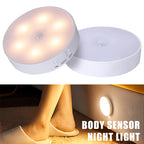 Luminária LED com sensor de movimento | Recarregável USB | Luz quente e/ou Branca