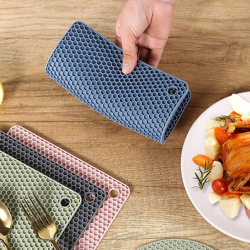 Descanso de silicone | Mesa e cozinha | Proteção Térmica | Estilo | Kit com 2 peças | Antiderrapante