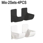 16PCSWall Mounted Non-Punch Storage Tray Kitchen Shelf Plastic Wrap Garbage Bag Refrigerator Side Bathroom Bedroom Storage Shelf