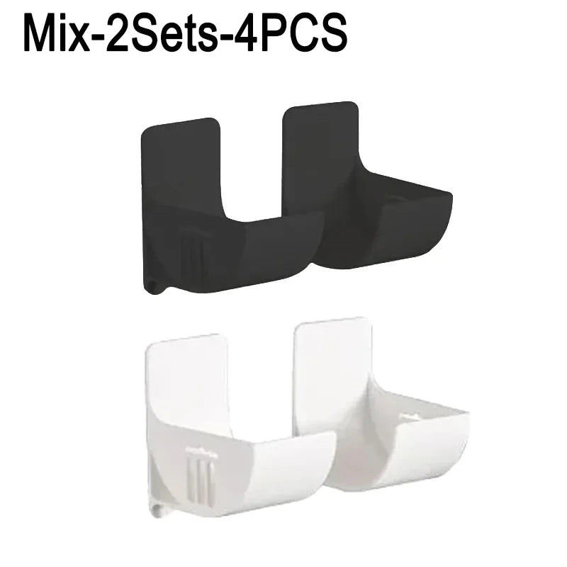 16PCSWall Mounted Non-Punch Storage Tray Kitchen Shelf Plastic Wrap Garbage Bag Refrigerator Side Bathroom Bedroom Storage Shelf