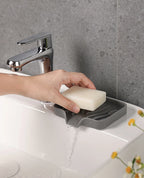1-Pack Silicone Drain Soap Box Kitchen Bathroom Anti-slip Sink Tray Creative Washing Table Soap Tray Free Punch Drain Rack