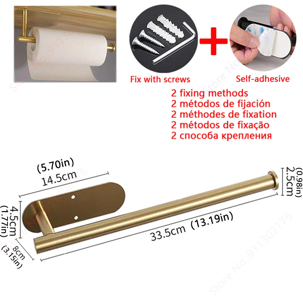 Suporte adesivo para toalhas de papel I Porta-guardanapos de cozinha I Suporte para papel higiênico I Dispensador de lenços de papel I Acessórios para banheiro e armário de armazenamento