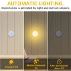 Luminária LED com sensor de movimento | Recarregável USB | Luz quente e/ou Branca