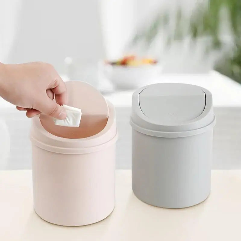 Mini Lixeira de Mesa com Tampa – Organizador para Mesa, Carro, Cozinha e Banheiro