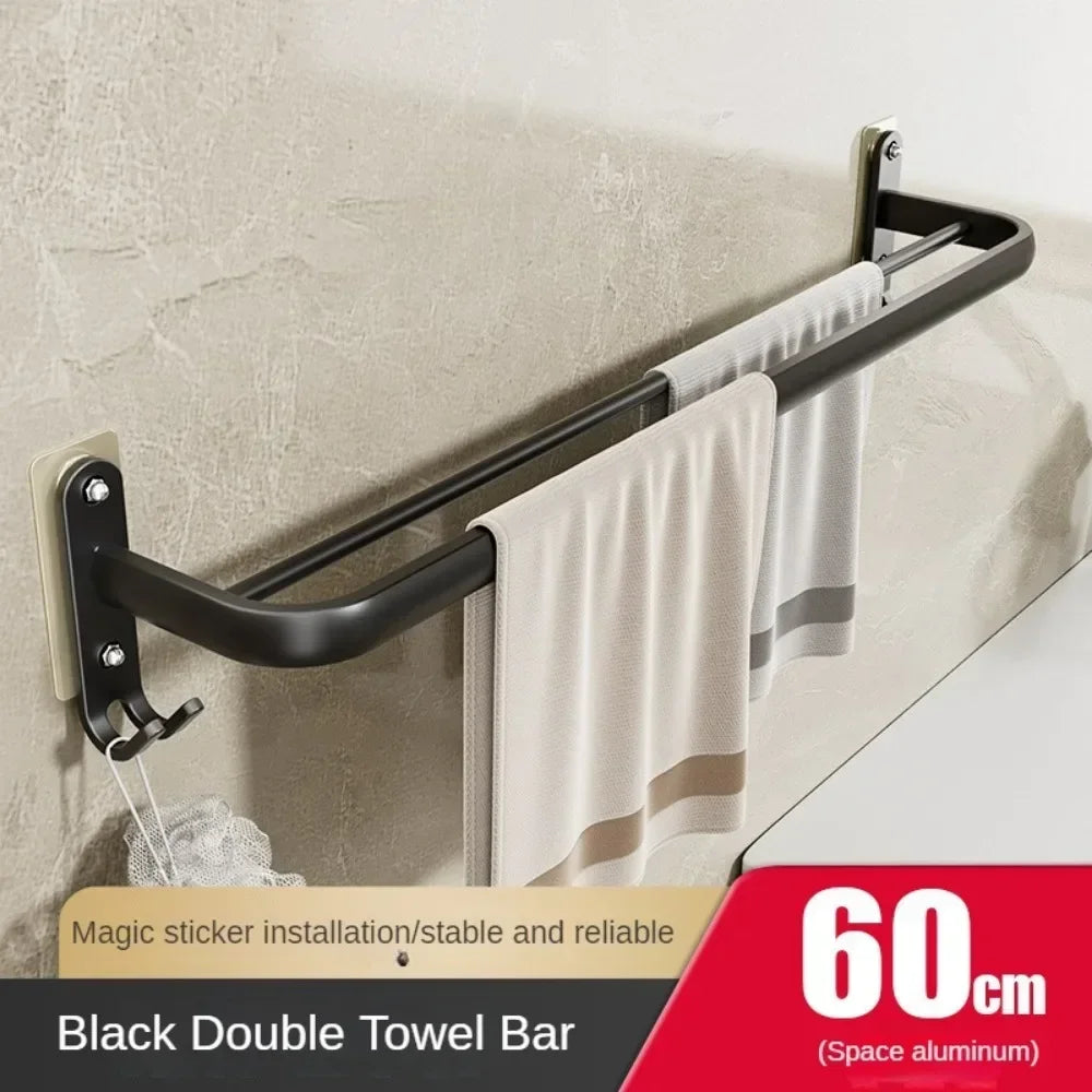 Rack de toalhas em alumínio | Banheiro | Instalação prática | Estilo