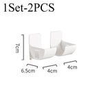 16PCSWall Mounted Non-Punch Storage Tray Kitchen Shelf Plastic Wrap Garbage Bag Refrigerator Side Bathroom Bedroom Storage Shelf