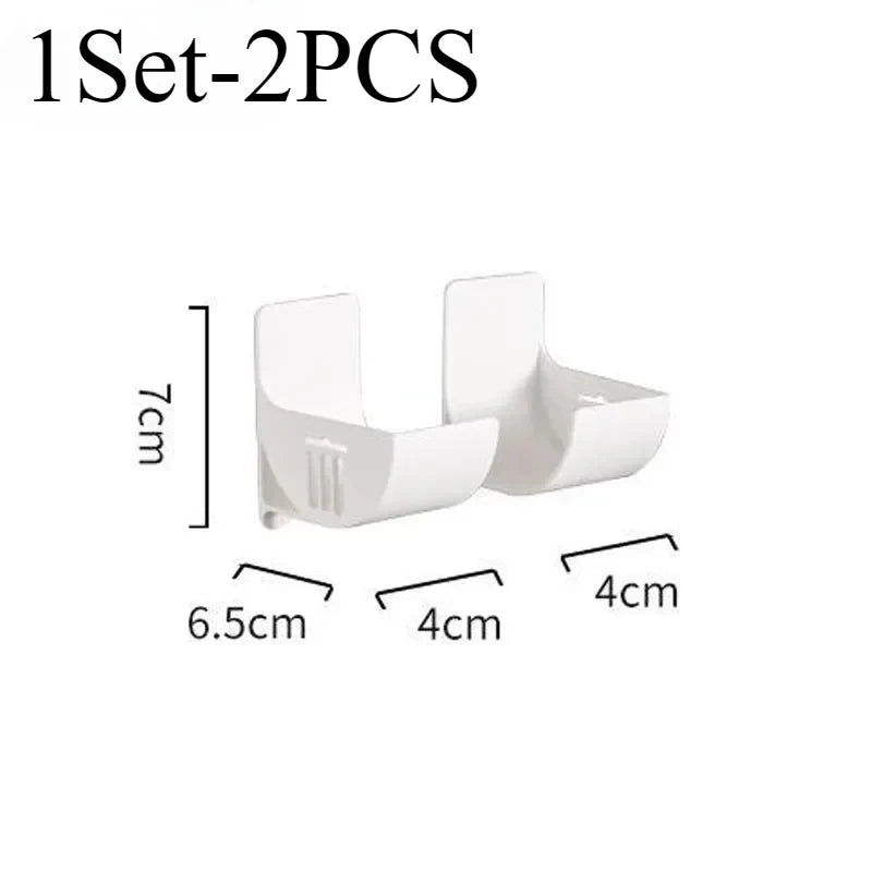 16PCSWall Mounted Non-Punch Storage Tray Kitchen Shelf Plastic Wrap Garbage Bag Refrigerator Side Bathroom Bedroom Storage Shelf