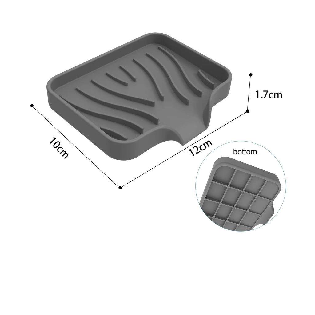 1-Pack Silicone Drain Soap Box Kitchen Bathroom Anti-slip Sink Tray Creative Washing Table Soap Tray Free Punch Drain Rack