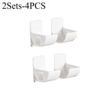 16PCSWall Mounted Non-Punch Storage Tray Kitchen Shelf Plastic Wrap Garbage Bag Refrigerator Side Bathroom Bedroom Storage Shelf