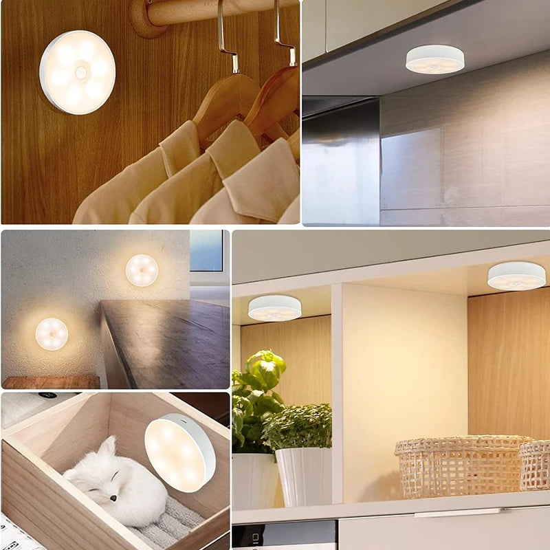Luminária LED com sensor de movimento | Recarregável USB | Luz quente e/ou Branca