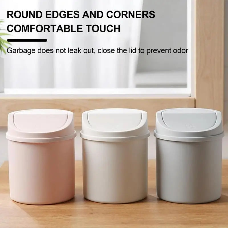 Mini Lixeira de Mesa com Tampa – Organizador para Mesa, Carro, Cozinha e Banheiro