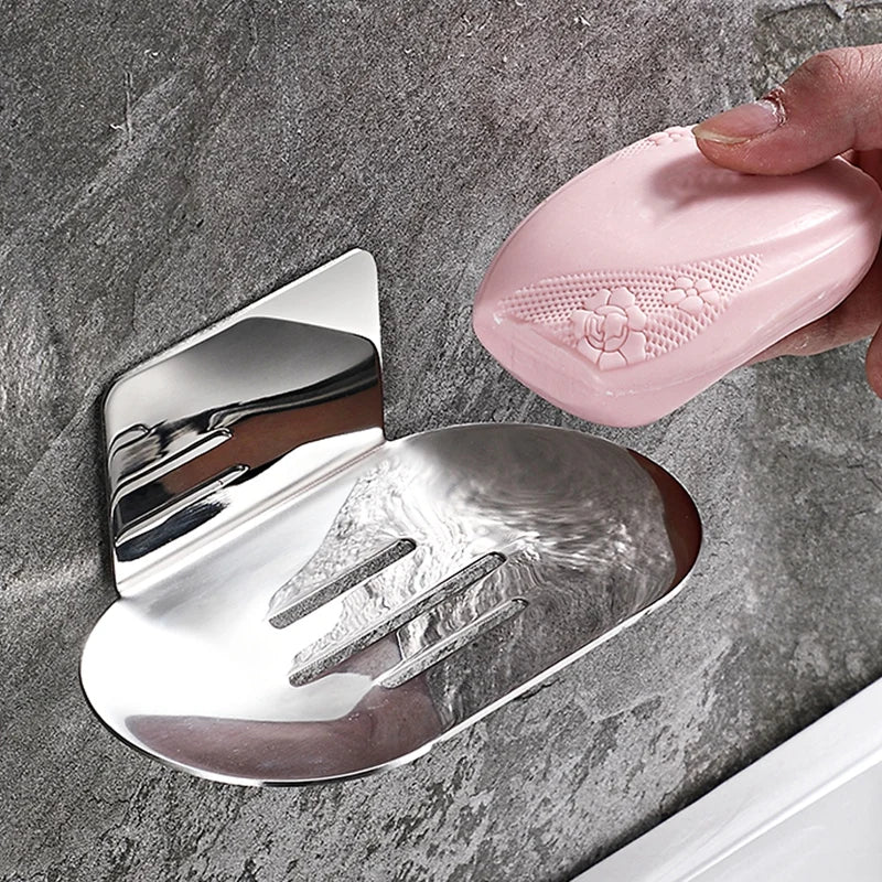 Porta-sabonete de aço inoxidável para chuveiro I Porta-sabonete de parede autocolante I Bandeja para sabonete I Suporte para sabonete