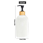 500ml Strip Soap Dispenser With Bamboo Pump Refillable Bottle Shampoo Conditioner Lotion Body Wash Empty Container For Bathroom