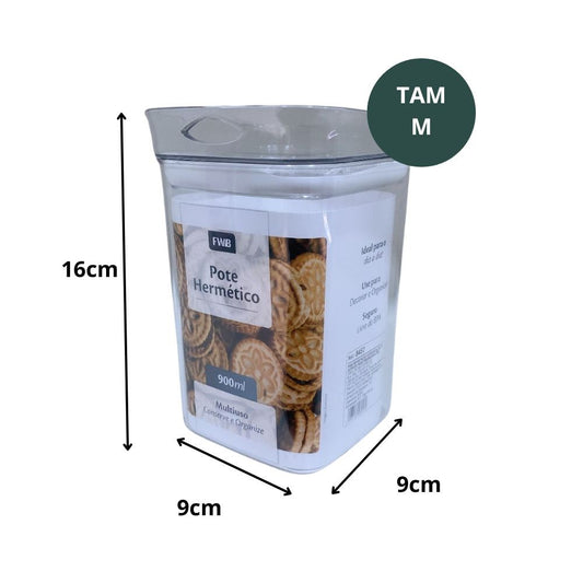 Kit 3 Potes Herméticos 1P,1M e 1G