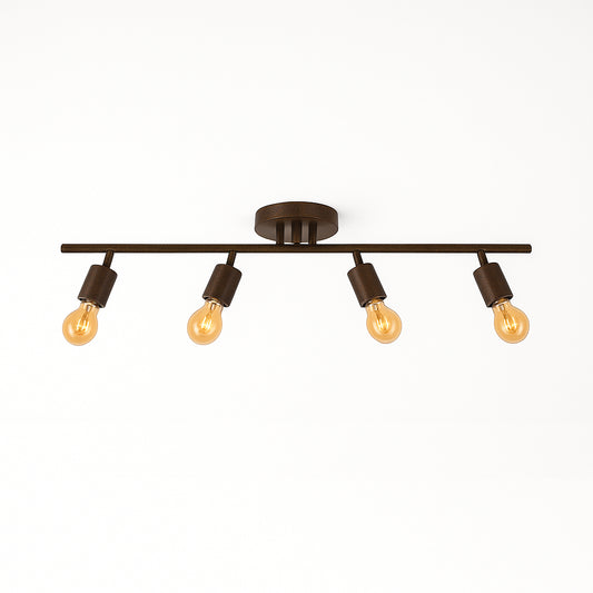 Spot Trilho Koppla Aluminio Teto E27 4 Luzes Lumini Lab - Marrom Fosco