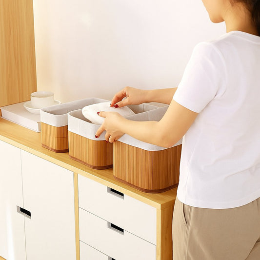 Conjunto 3 Cesto Organizador Multiuso em Bambu